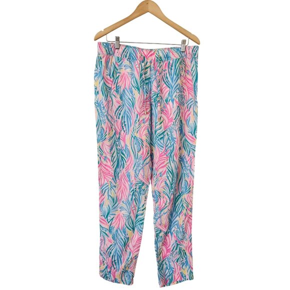 Lilly Pulitzer Pants - Lilly Pulitzer Taron Linen Tropical Print Lounge Pants Summer Vacation Casual